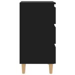 vidaXL Table de chevet avec pieds en bois noir 40x35x69 cm
