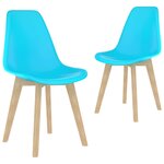 vidaXL Chaises à manger lot de 2 bleu plastique