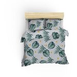 Parure de lit - housse de couette 220 x 240 + 2 taies d'oreiller 60 x 60  65  coton- Vert