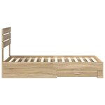 vidaXL Cadre de lit avec tiroir avec tête de lit Bois d'ingénierie