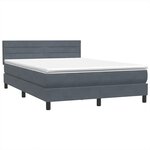 vidaXL Sommier à lattes de lit et matelas gris foncé 160x210cm velours
