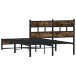 vidaXL Cadre de lit en métal sans matelas chêne fumé 120x200 cm
