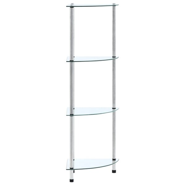 vidaXL Étagère 4 niveaux Transparent 30x30x100 cm Verre trempé