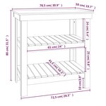 vidaXL Banc de travail Noir 78 5x50x80 cm Bois de pin massif