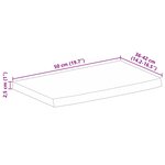vidaXL Dessus de table à bord vivant 50x40x2 5 cm bois massif manguier