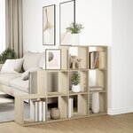 vidaXL Étagère séparatrice de pièce 3 niveaux chêne sonoma