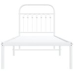 vidaXL Cadre de lit métal sans matelas avec tête de lit blanc 75x190cm