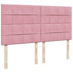 vidaXL Sommier à lattes de lit avec matelas Rose 180x200 cm Velours