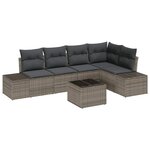 vidaXL Ensemble de canapé de jardin avec coussin 6 Pièces Gris clair