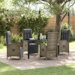 vidaXL Ensemble de salle à manger pour jardin 5 Pièces Gris Poly rotin