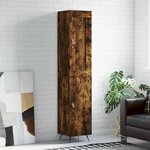 vidaXL Buffet haut Chêne fumé 34 5x34x180 cm Bois d'ingénierie