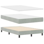 Lit box spring vidaXL avec matelas en velours gris clair petit double