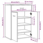 vidaXL Armoire à chaussures chêne artisanal bois d'ingénierie
