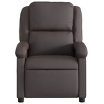 vidaXL Fauteuil inclinable de massage marron foncé cuir véritable