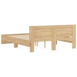 vidaXL Cadre de lit avec tête de lit et LED chêne sonoma 160x200 cm