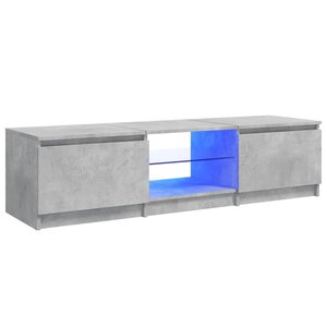 vidaXL Meuble TV avec lumières LED gris béton 140x40x36 cm