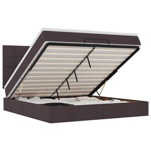VidaXL Cadre de lit ottoman avec matelas marron foncé 180x200 cm tissu