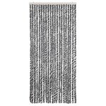vidaXL Rideau anti-mouches gris et noir et blanc 90x200 cm chenille