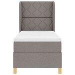 vidaXL Lit à ressorts avec matelas Taupe 200 x 80 cm tissu
