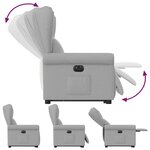 vidaXL Fauteuil inclinable électrique gris nuage tissu