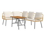 vidaXL Ensemble de canapé de jardin 2 Pièces Beige polyrotin