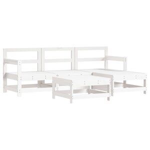 vidaXL Salon de jardin 5 Pièces blanc bois massif de pin