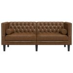 vidaXL Canapé Chesterfield avec traversins 2 places similicuir daim