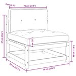 vidaXL Canapé central de jardin avec coussins Bois de pin massif
