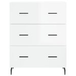 vidaXL Buffet Blanc brillant 69 5x34x90 cm Bois d'ingénierie