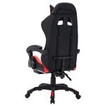 Chaise fauteuil siège pivotante de bureau informatique étude de jeux vidéo avec LED RVB et similicuir rouge 02_0024213