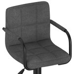 vidaXL Tabouret de bar Gris foncé Tissu