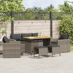 vidaXL Salon de jardin 6 Pièces avec coussins gris résine tressée