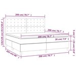 vidaXL Sommier à lattes de lit et matelas et LED Crème 200x200cm Tissu