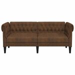 vidaXL Canapé Chesterfield avec coussin Marron 182.5 x 74.5 x 74.5 cm