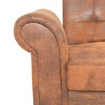 vidaXL Canapé à 2 places convertible accoudoir daim synthétique marron