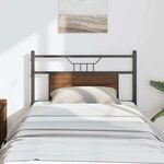 vidaXL Tête de lit chêne marron 80 cm bois d'ingénierie et acier