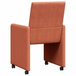 vidaXL Chaises de Salle à Manger avec Roues 2 Pièces Rouge orange