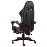 vidaXL Fauteuil de jeux vidéo et repose-pied Noir et rouge Similicuir