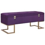 Banc banquette avec compartiment de rangement 105 cm violet velours 02_0010749