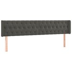 vidaXL Tête de lit à LED Gris foncé 183x16x78/88 cm Velours