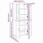 vidaXL Haut Armoire 2 Pièces chêne artisanal 69 5 x 34 x 180 cm