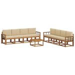 vidaXL Ensemble de canapés d'extérieur 9 pc Naturel et Beige