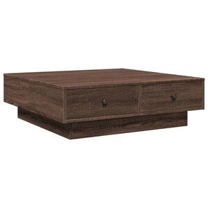 vidaXL Table basse Chêne marron 90x90x28 cm Bois d'ingénierie