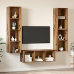 vidaXL Ensemble meuble TV 3 Pièces Bois Ancien Bois d'ingénierie