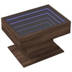 vidaXL Table basse avec LED chêne marron 70x50x45 cm bois d'ingénierie