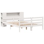 vidaXL Lit bibliothèque sans matelas blanc 135x190 cm bois pin massif