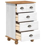 vidaXL Commode 'ASKIM'blanche 45.8x40x79 cm en bois massif de pin