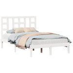 vidaXL Cadre de lit sans matelas blanc 120x190 cm bois massif