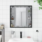 vidaXL Armoire à miroir de salle de bain sonoma gris bois d’ingénierie