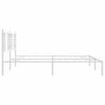 vidaXL Cadre de lit métal sans matelas et tête de lit blanc 200x200 cm